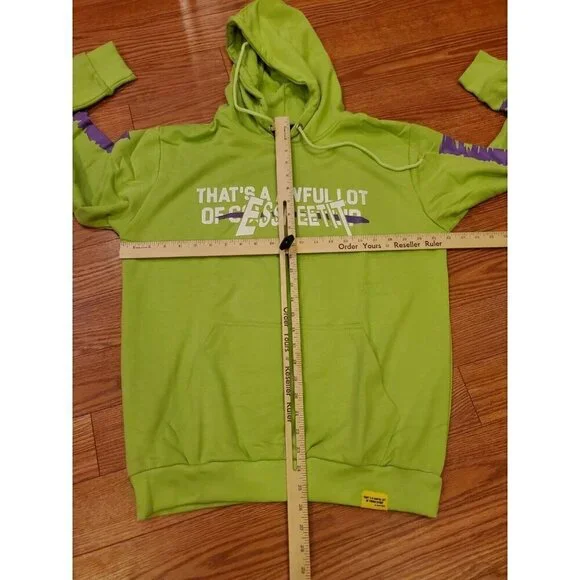 That's A Awful Lot of Cough Syrup Hoodie Men's Size M Neon Green Moto Desto Dubb - Picture 5 of 9
